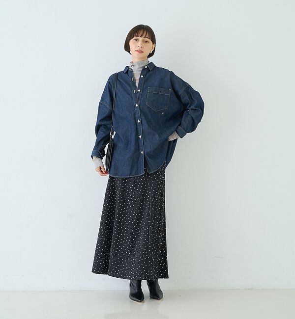 Rouge vif「前後2WAYウール釦テレコタートルカットソー【予約】」|Tシャツ・カットソー|