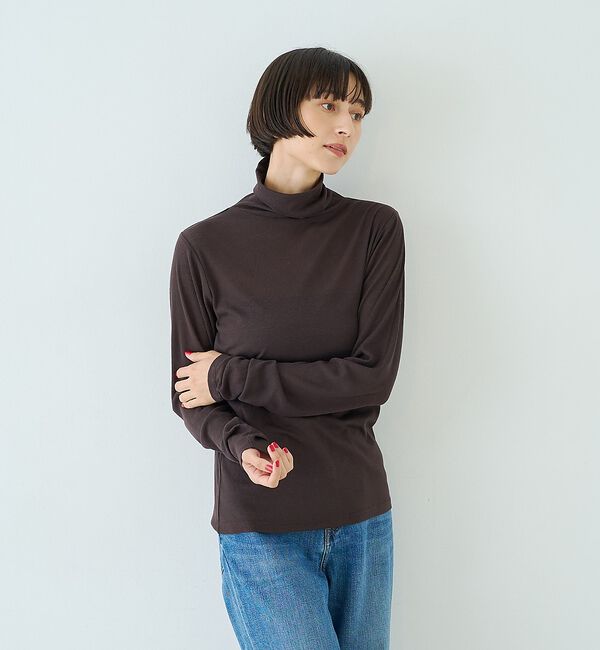 Rouge vif「前後2WAYウール釦テレコタートルカットソー【予約】」|Tシャツ・カットソー|