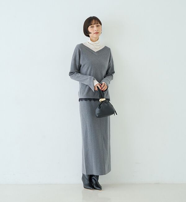 Rouge vif「【セットアップ対応】前後2WAYウール混フレアスリーブプルオーバー【予約】」|ニット・セーター|