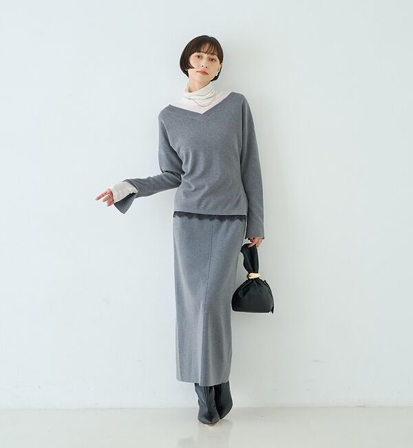 Rouge vif「【セットアップ対応】前後2WAYウール混フレアスリーブプルオーバー【予約】」|ニット・セーター|