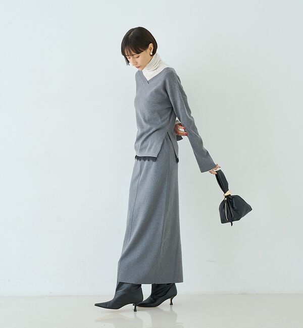 Rouge vif「【セットアップ対応】前後2WAYウール混フレアスリーブプルオーバー【予約】」|ニット・セーター|