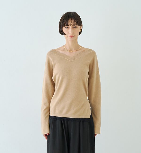 Rouge vif「【セットアップ対応】前後2WAYウール混フレアスリーブプルオーバー【予約】」|ニット・セーター|