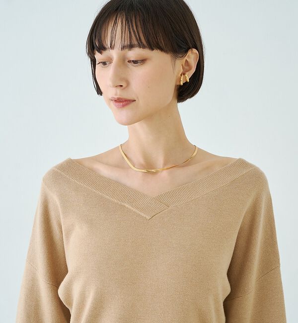 Rouge vif「【セットアップ対応】前後2WAYウール混フレアスリーブプルオーバー【予約】」|ニット・セーター|