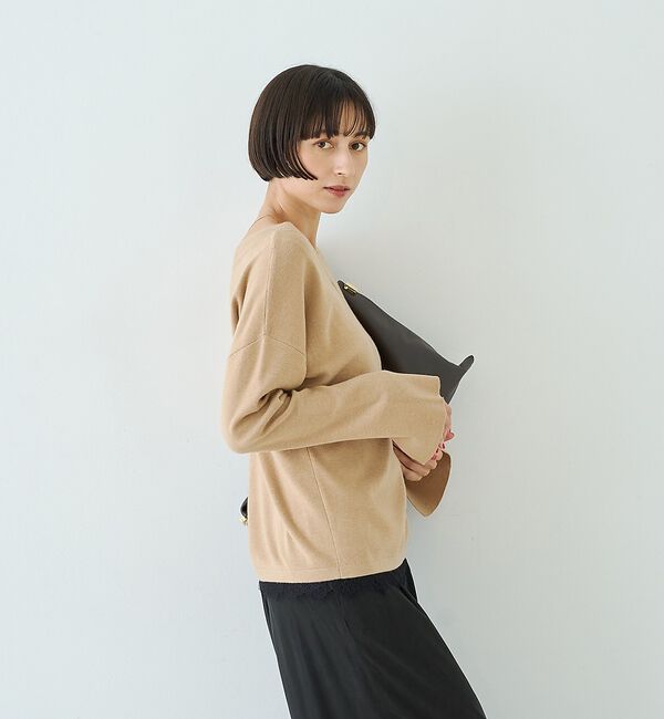 Rouge vif「【セットアップ対応】前後2WAYウール混フレアスリーブプルオーバー【予約】」|ニット・セーター|