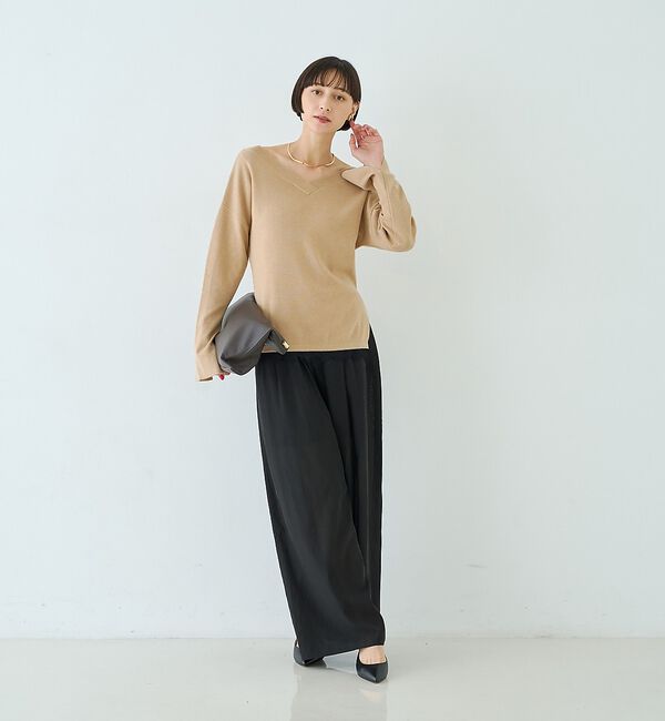 Rouge vif「【セットアップ対応】前後2WAYウール混フレアスリーブプルオーバー【予約】」|ニット・セーター|