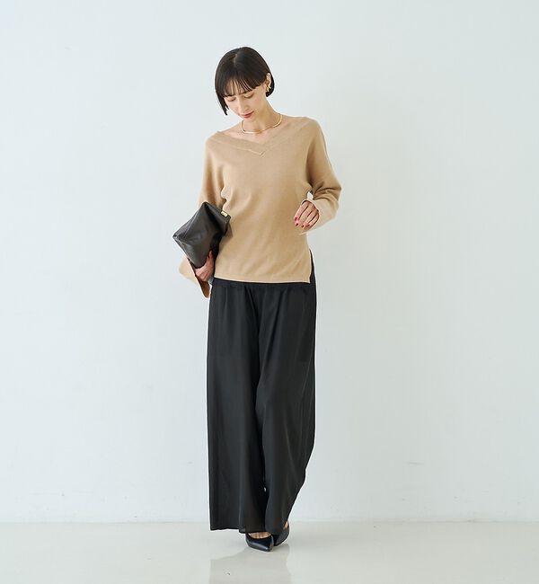 Rouge vif「【セットアップ対応】前後2WAYウール混フレアスリーブプルオーバー【予約】」|ニット・セーター|