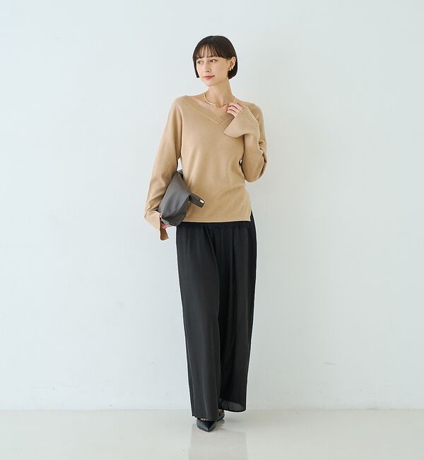 Rouge vif「【セットアップ対応】前後2WAYウール混フレアスリーブプルオーバー【予約】」|ニット・セーター|