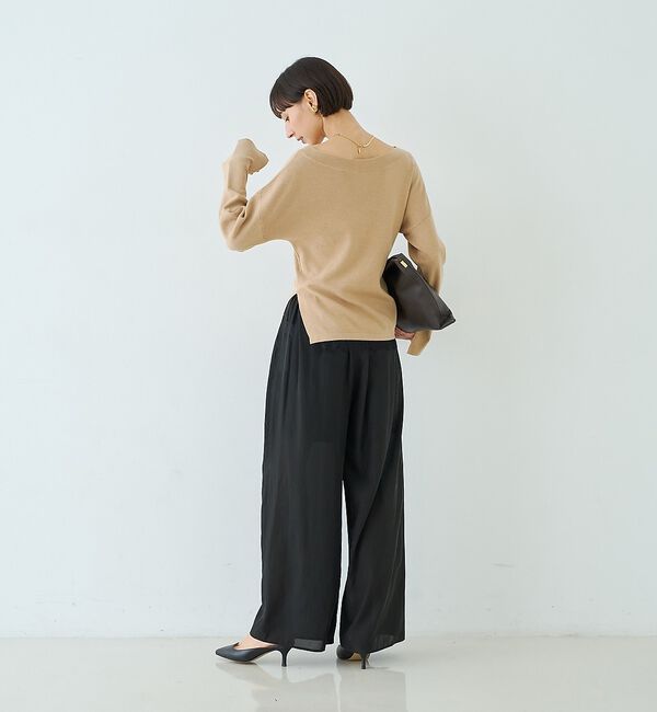 Rouge vif「【セットアップ対応】前後2WAYウール混フレアスリーブプルオーバー【予約】」|ニット・セーター|