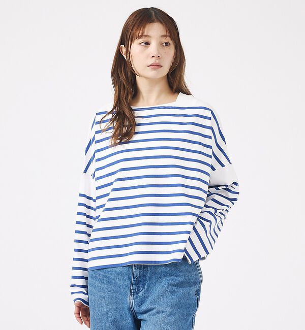 Rouge vif「【MONT KEMMEL/モン ケメル】ワイドバスクシャツ / ボーダーロングス」|Tシャツ・カットソー|
