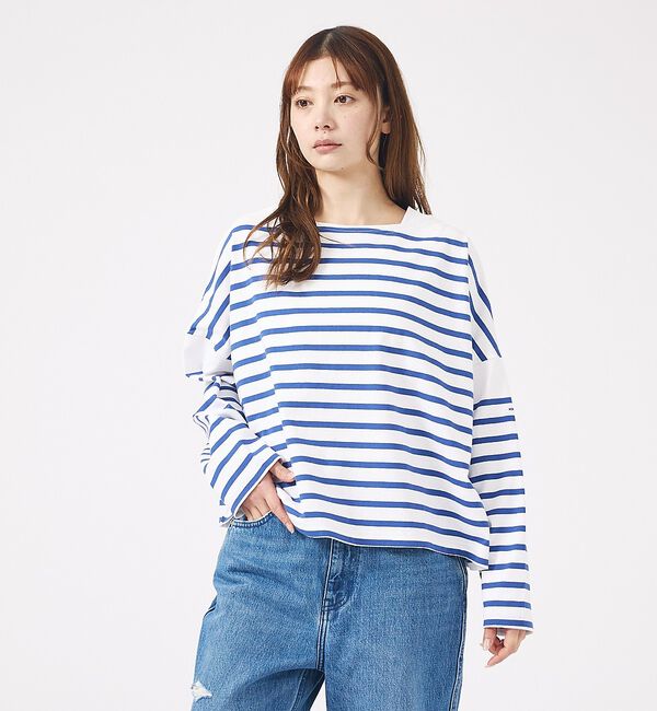 Rouge vif「【MONT KEMMEL/モン ケメル】ワイドバスクシャツ / ボーダーロングス」|Tシャツ・カットソー|