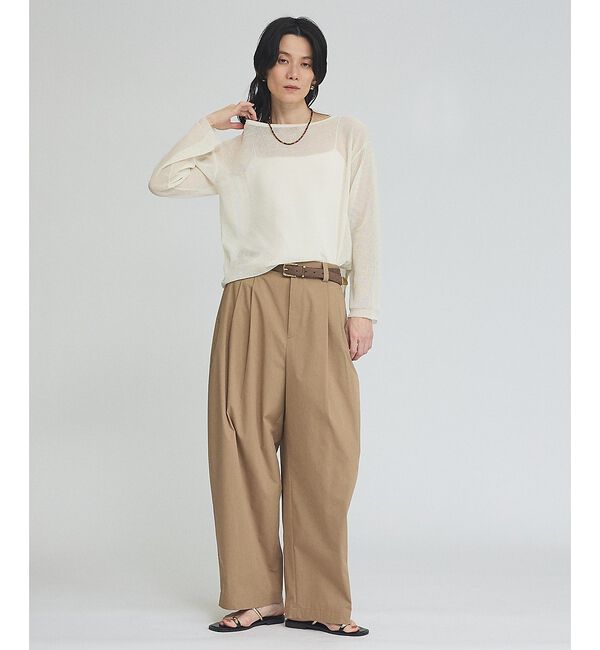 qualite「【接触冷感】タイプライター タックバレルパンツ」|その他|