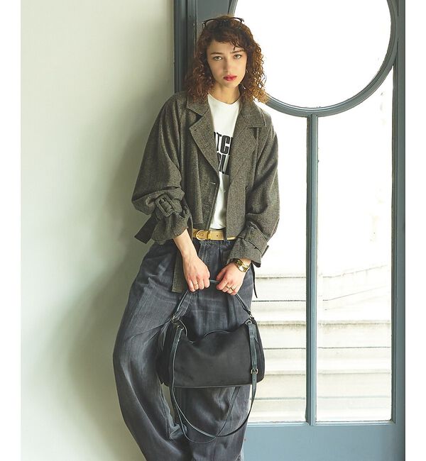 LOWELL things「Melle/スエードダブルストラップボストン【予約】」|ボストンバッグ|