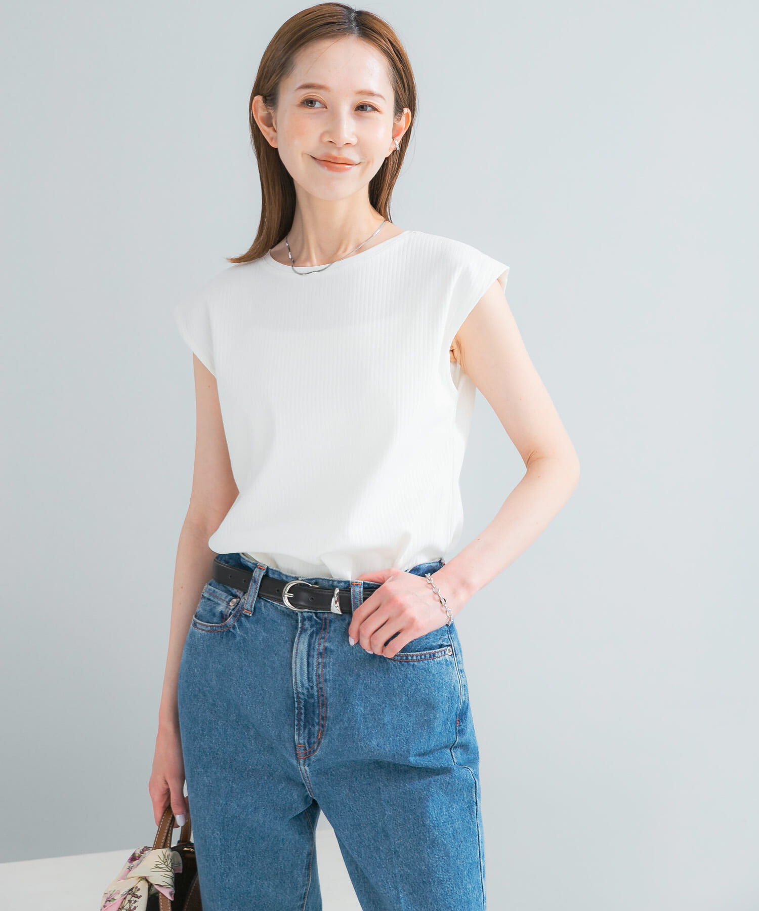 URBAN RESEARCH ROSSO「汗染防止 フレンチリブTシャツ」|Tシャツ・カットソー|