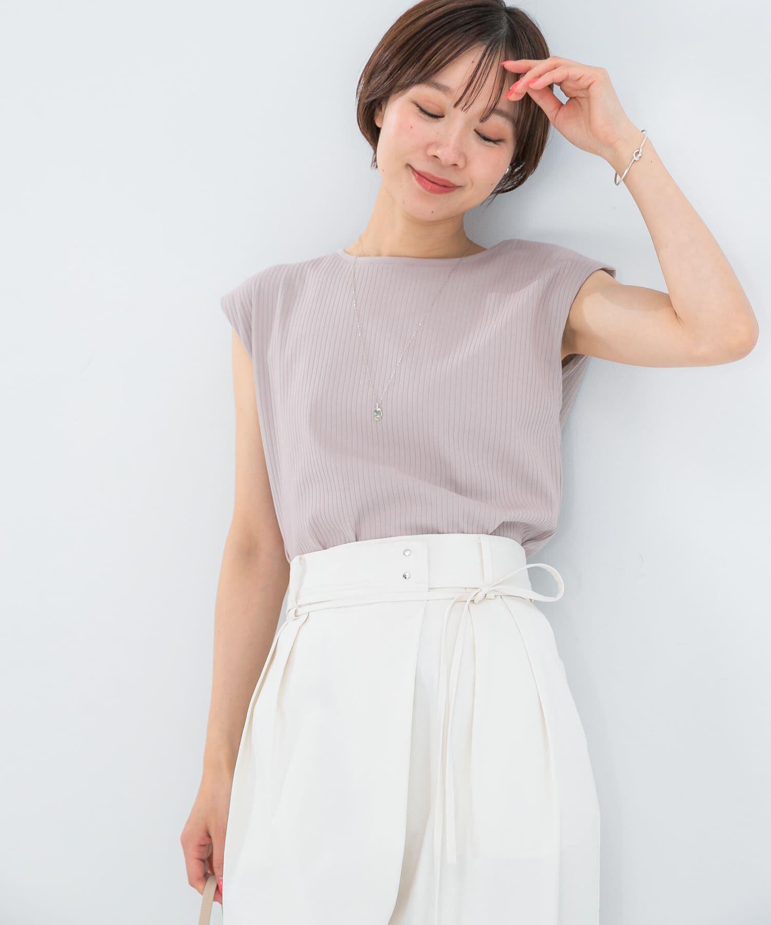 URBAN RESEARCH ROSSO「汗染防止 フレンチリブTシャツ」|Tシャツ・カットソー|ベージュ系その他