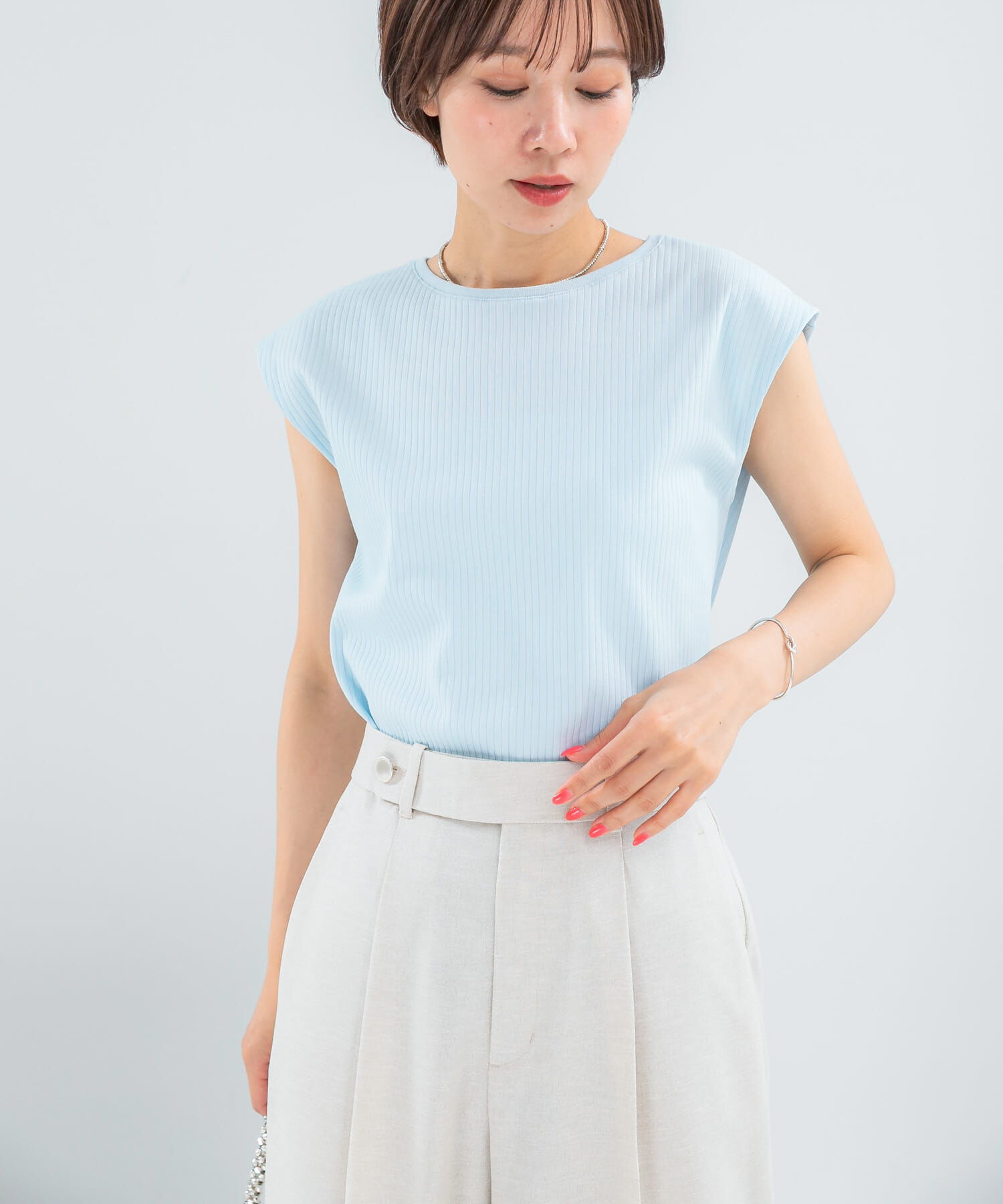 URBAN RESEARCH ROSSO「汗染防止 フレンチリブTシャツ」|Tシャツ・カットソー|