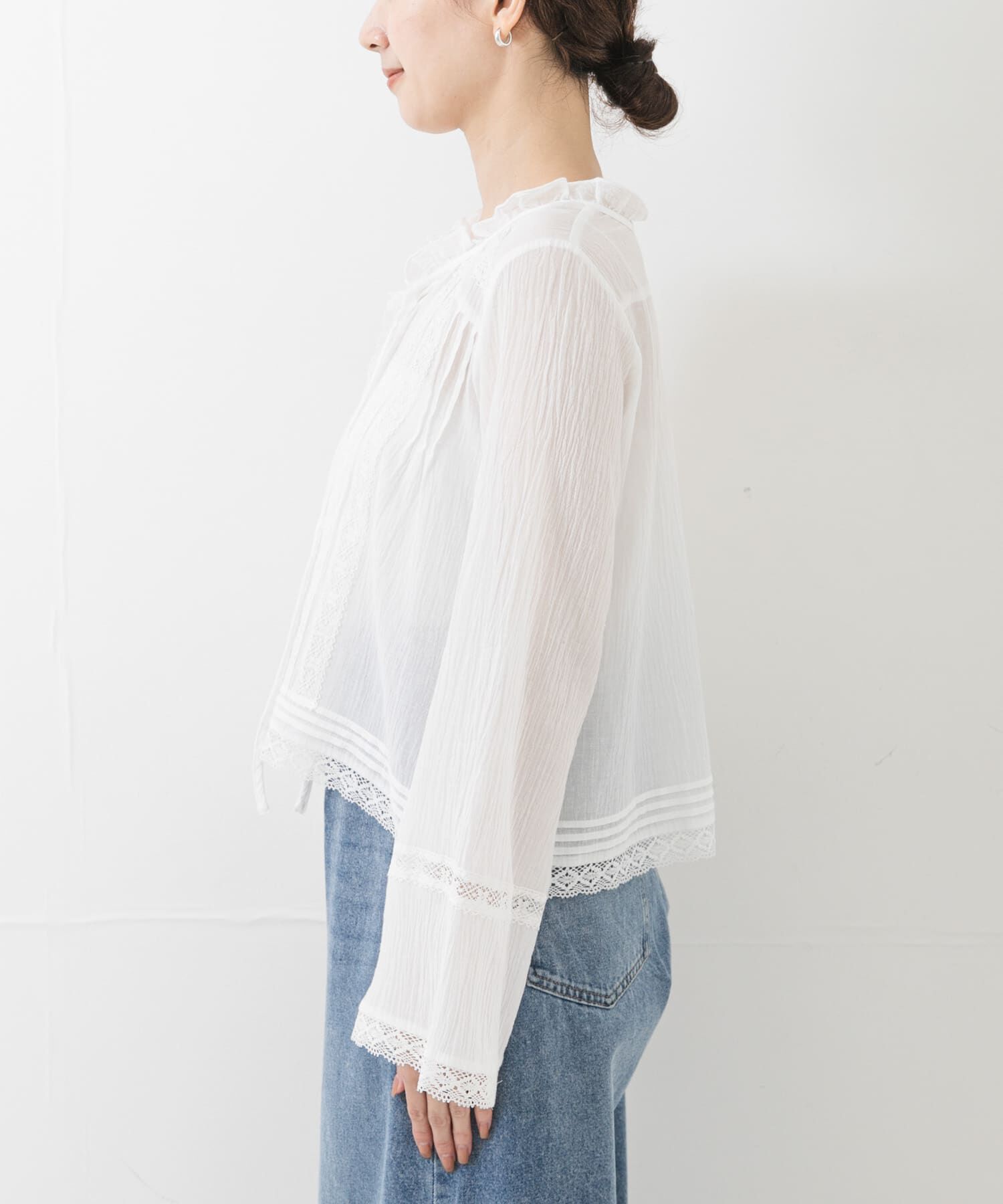 URBAN RESEARCH「Picchi Nia　SOFT FRILL WHITE」|シャツ・ブラウス|