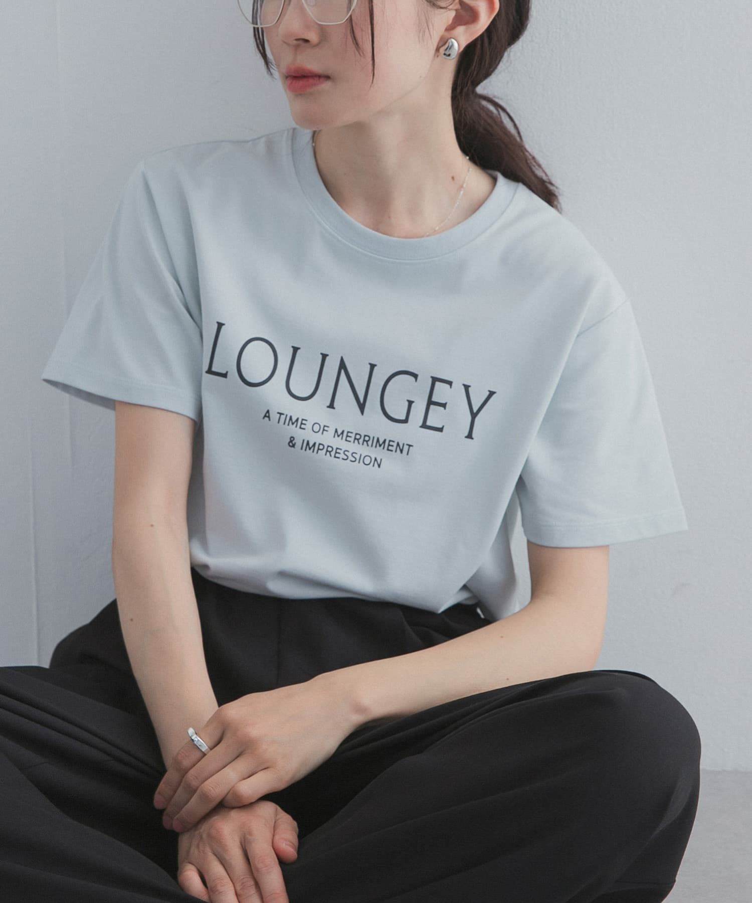 URBAN RESEARCH DOORS「ロゴプリントTシャツ」|Tシャツ・カットソー|ライトブルー