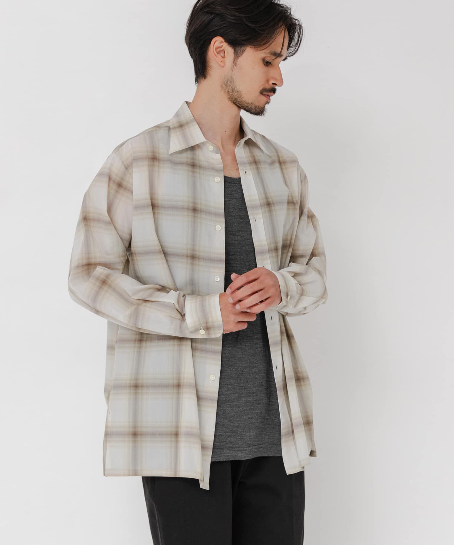URBAN RESEARCH「SHEER CH SQUARE CUT SHIRTS」|シャツ・ブラウス|