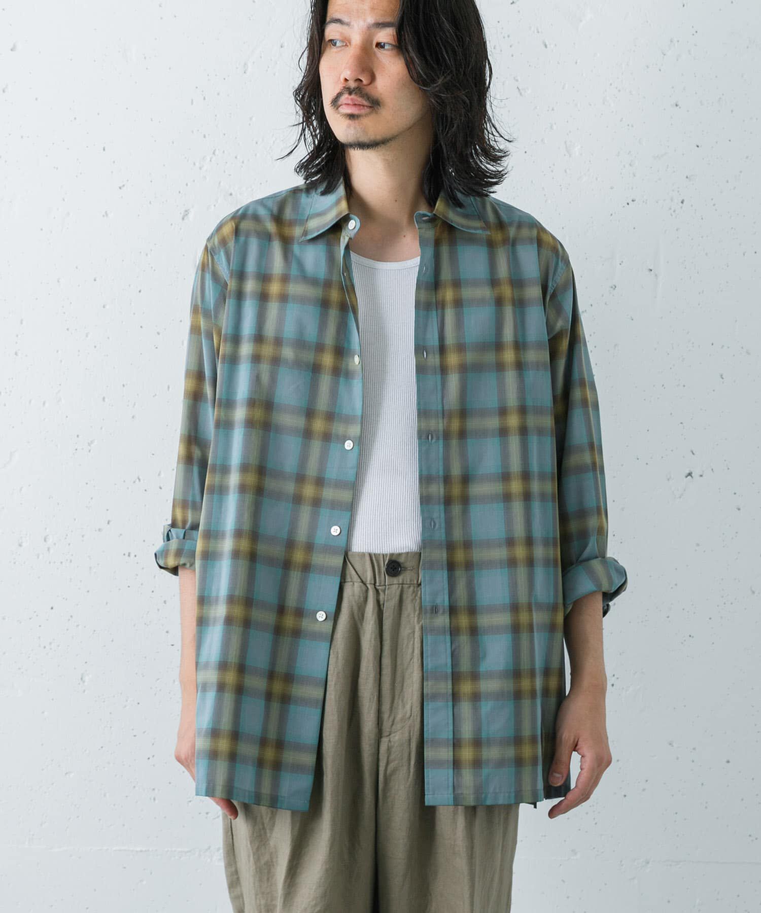 URBAN RESEARCH「SHEER CH SQUARE CUT SHIRTS」|シャツ・ブラウス|
