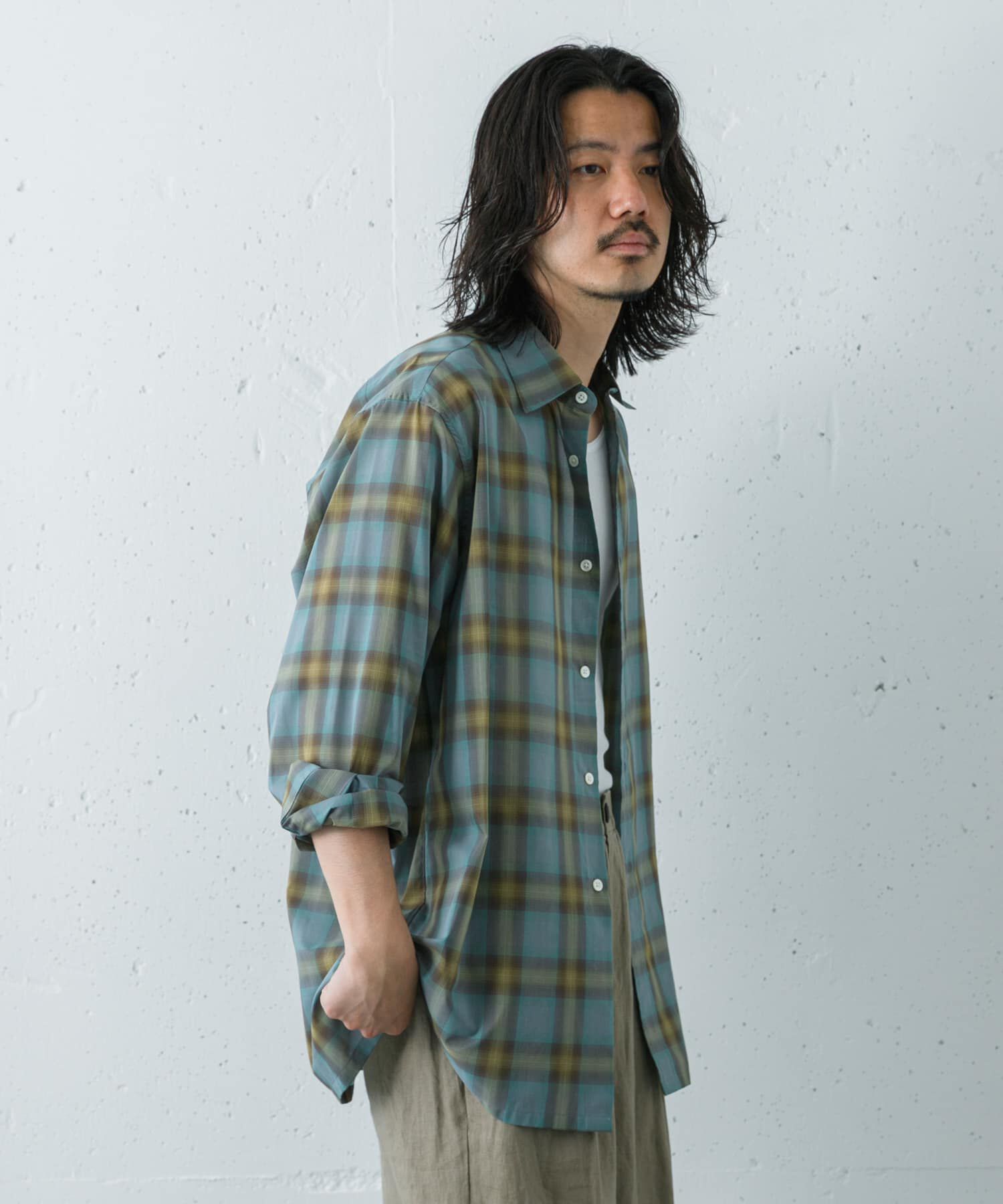URBAN RESEARCH「SHEER CH SQUARE CUT SHIRTS」|シャツ・ブラウス|
