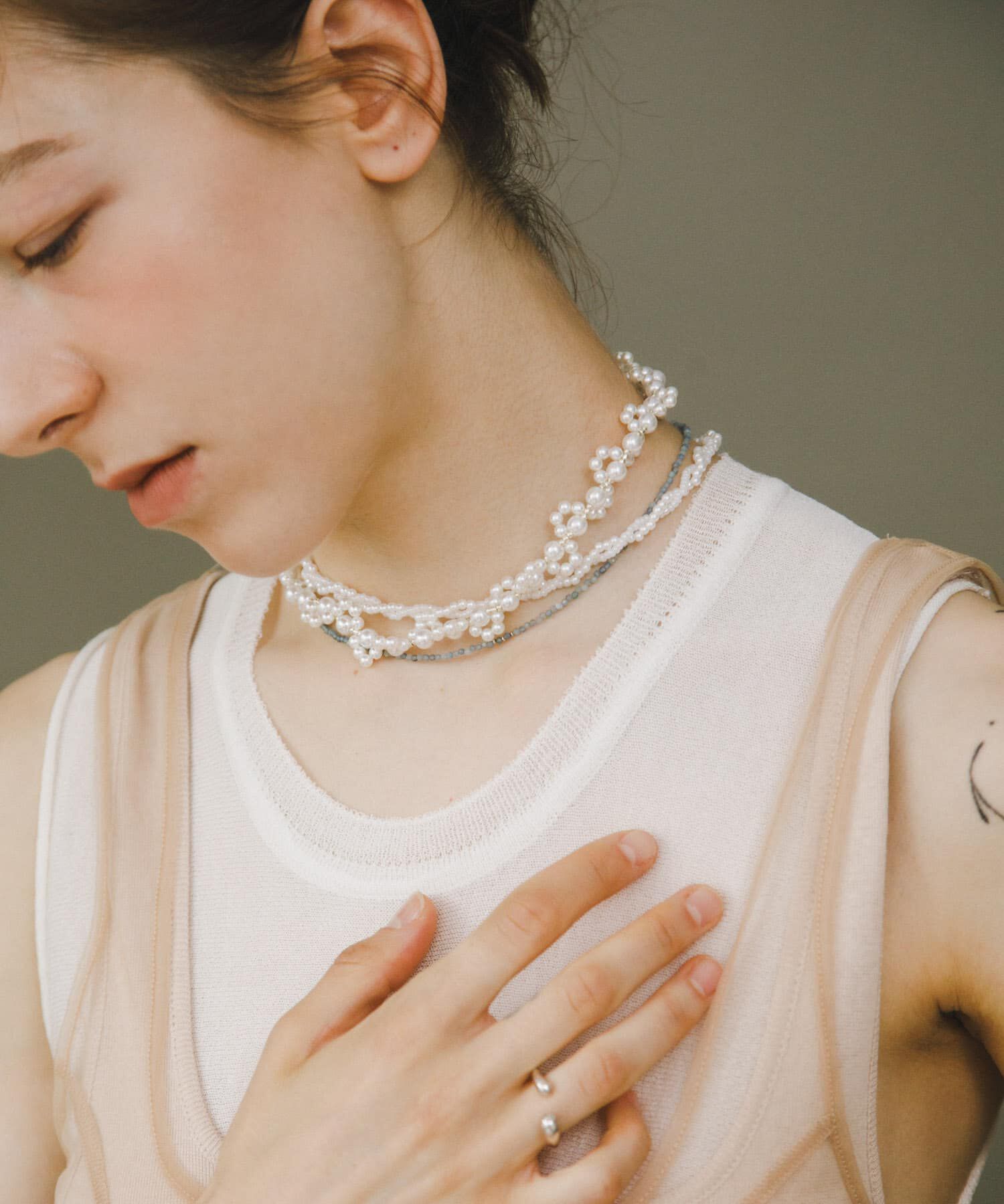 URBAN RESEARCH「decor『デコール』　AQUAMARINE BEAD NECKLACE」|ネックレス|