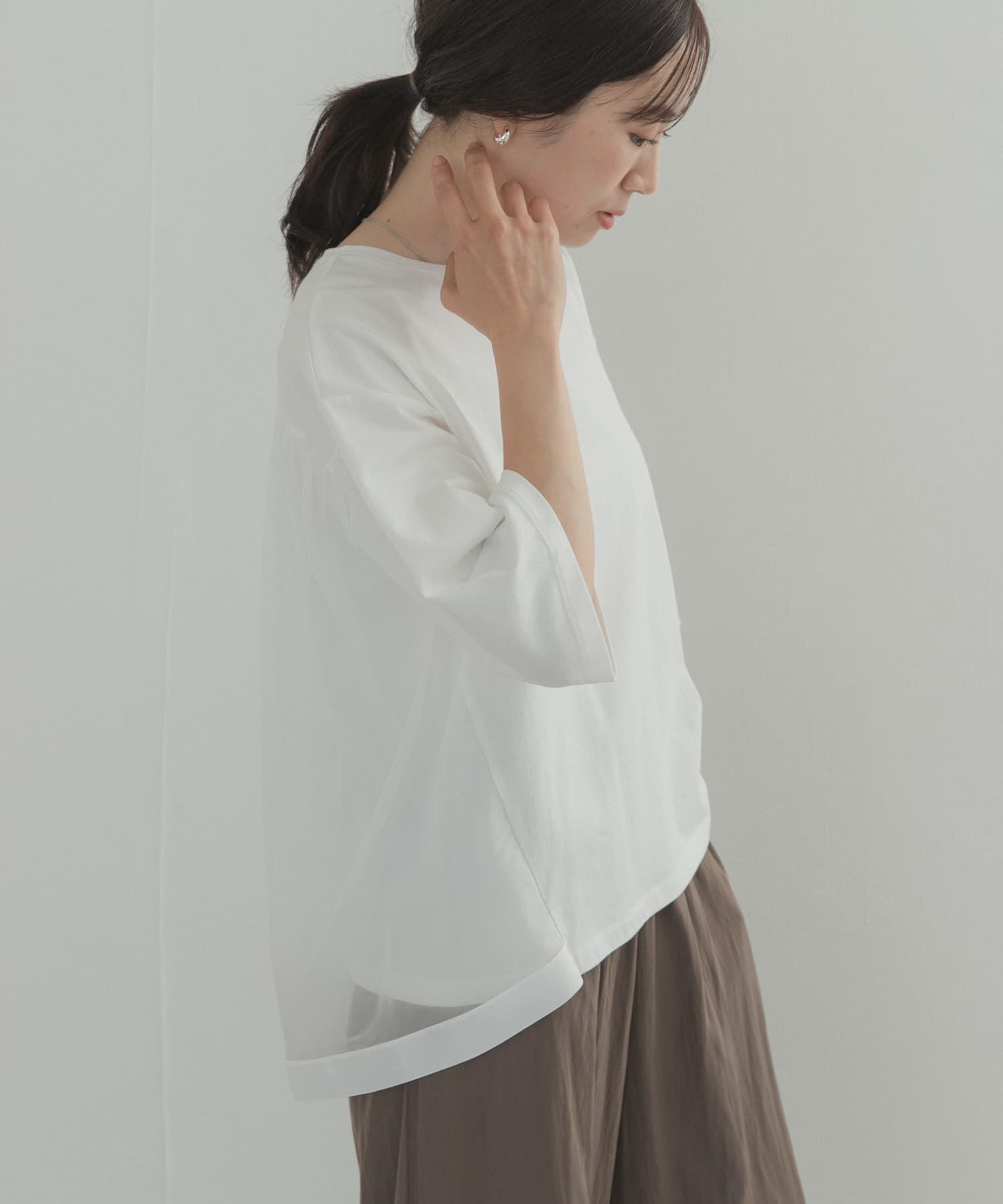 URBAN RESEARCH DOORS「バックシアー切替プルオーバー」|Tシャツ・カットソー|