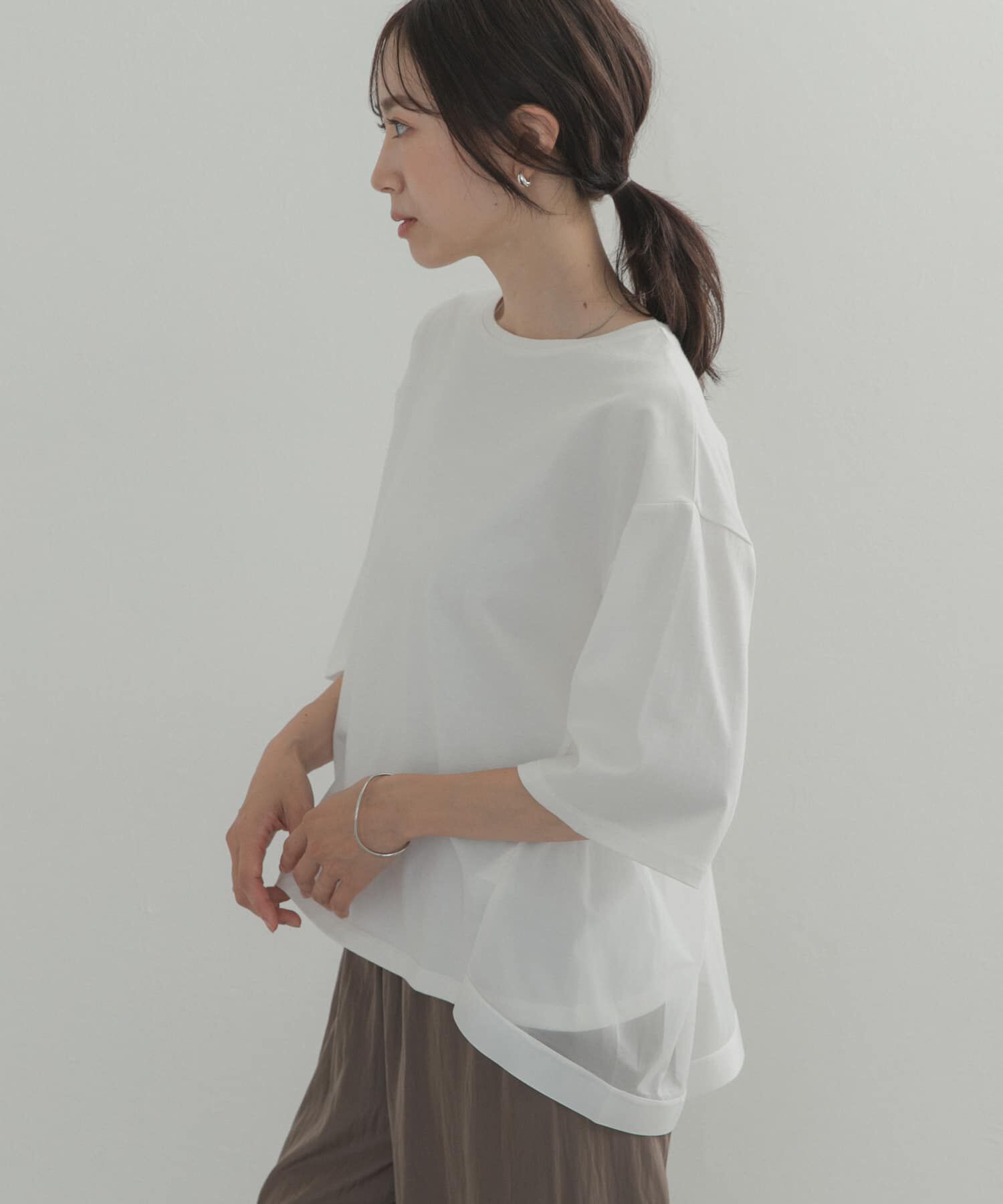 URBAN RESEARCH DOORS「バックシアー切替プルオーバー」|Tシャツ・カットソー|