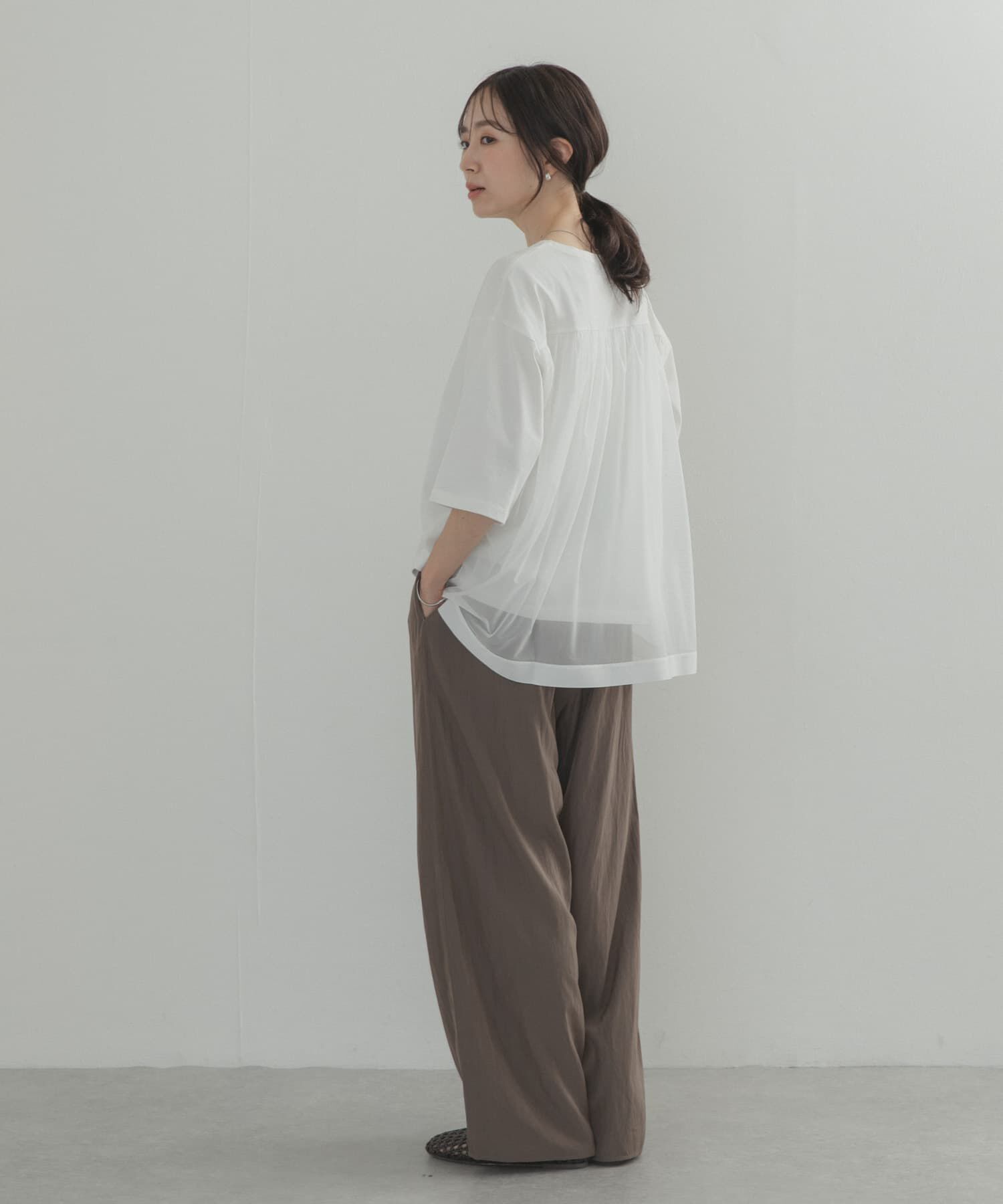 URBAN RESEARCH DOORS「バックシアー切替プルオーバー」|Tシャツ・カットソー|