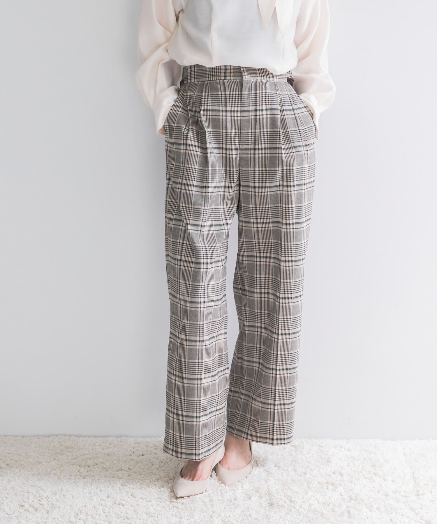 URBAN RESEARCH ROSSO「サイドベルトデザインチェックパンツ」|その他|