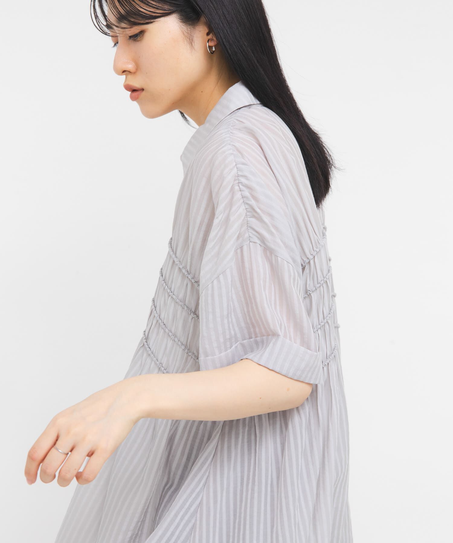  「ターンナップシャーリングミニワンピース」|ワンピース|