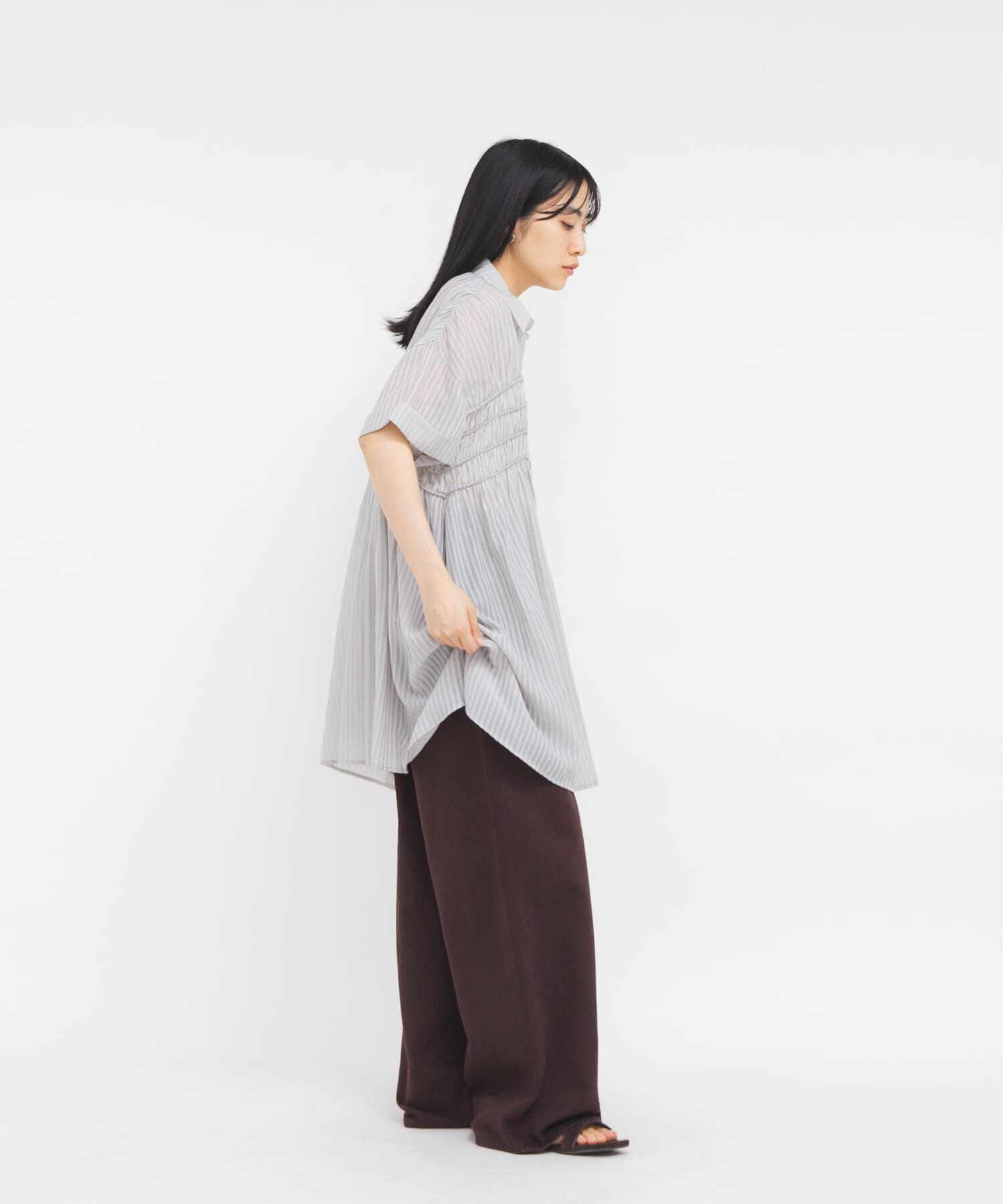  「ターンナップシャーリングミニワンピース」|ワンピース|