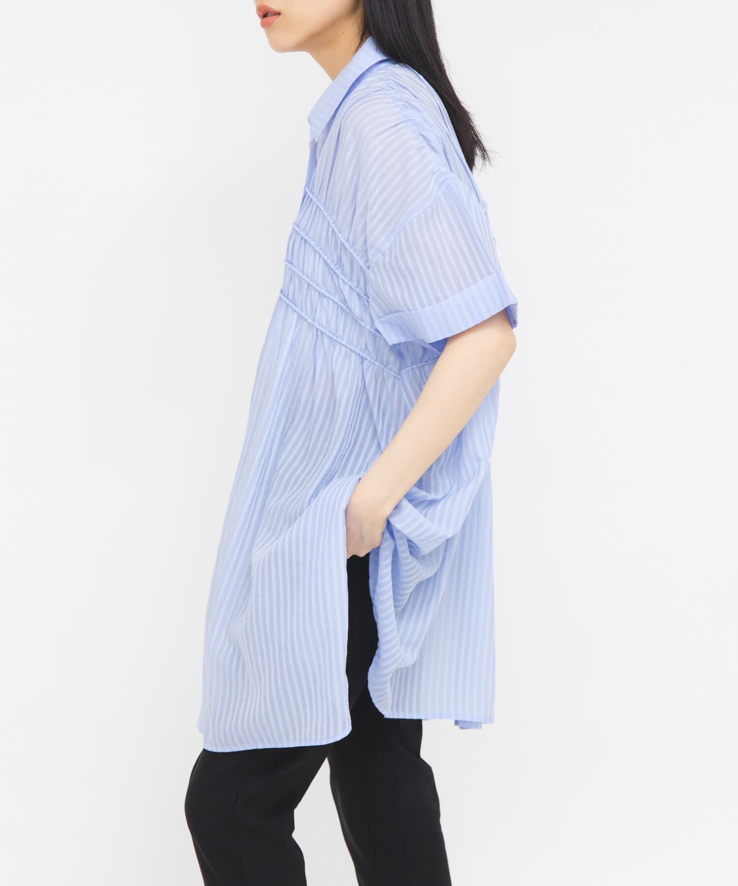  「ターンナップシャーリングミニワンピース」|ワンピース|