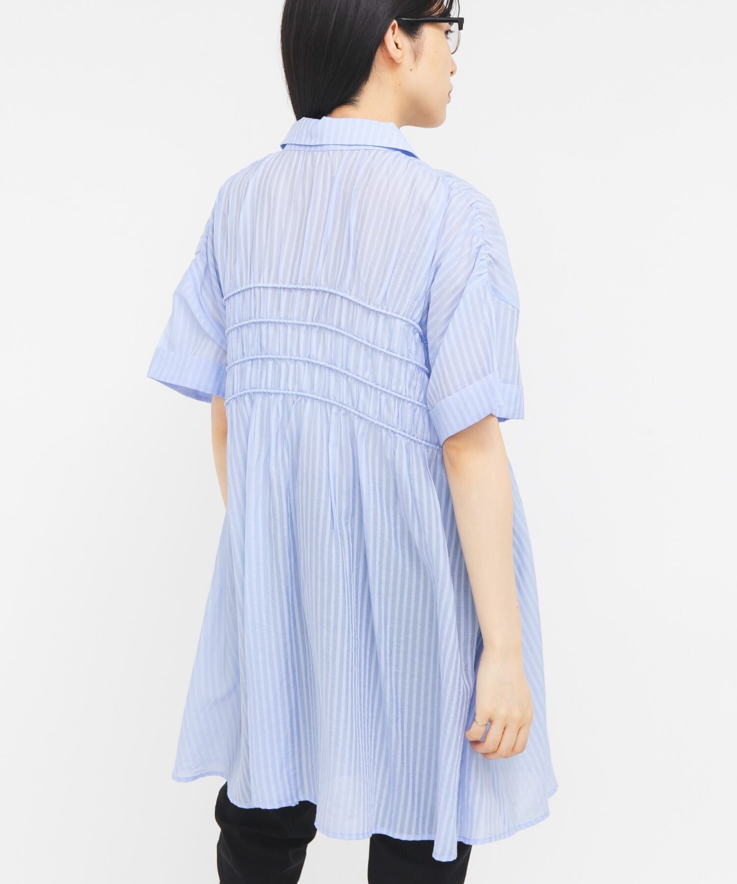  「ターンナップシャーリングミニワンピース」|ワンピース|