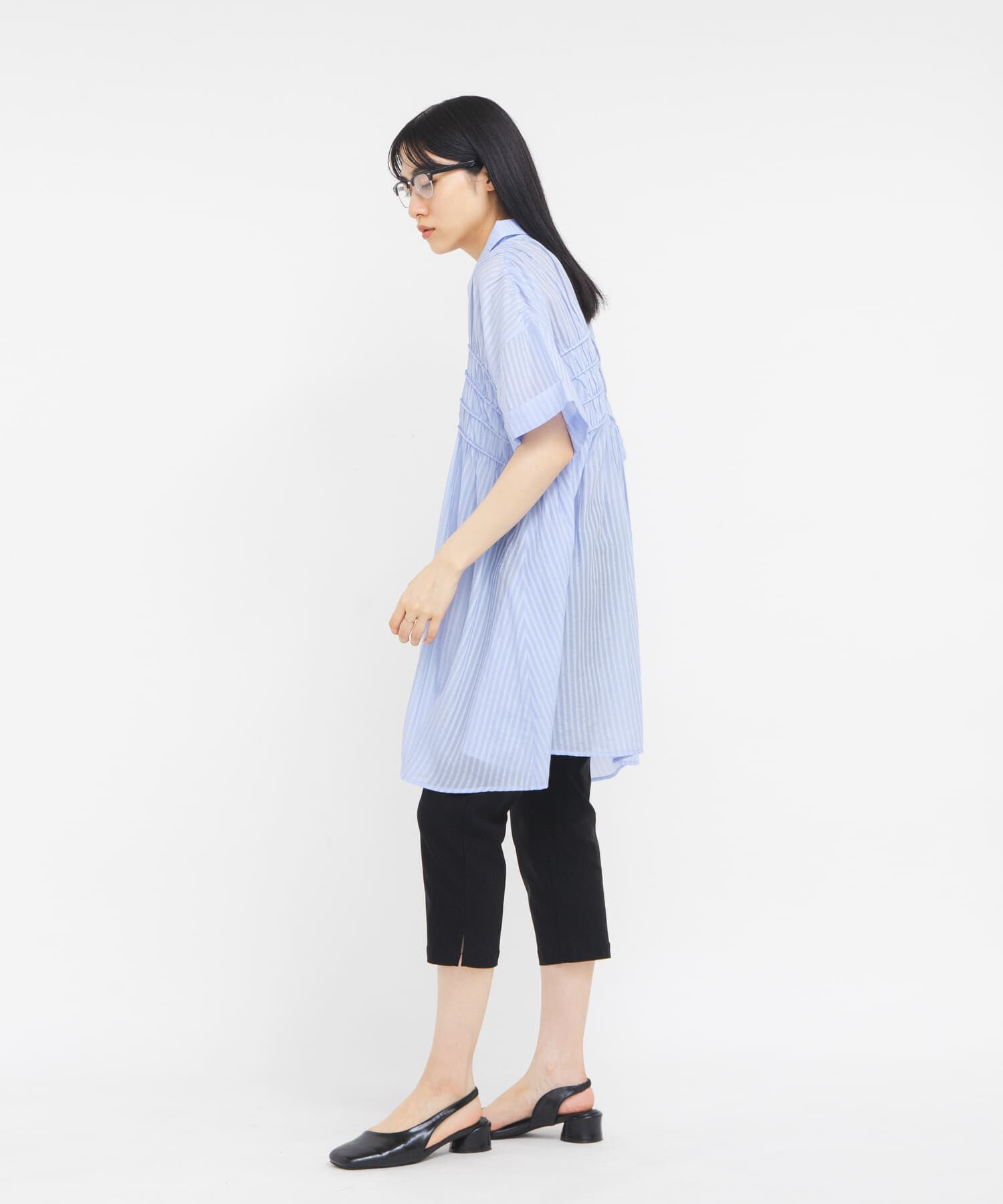  「ターンナップシャーリングミニワンピース」|ワンピース|