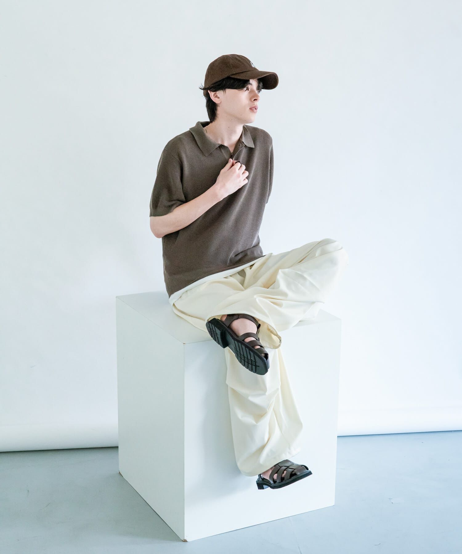 SENSE OF PLACE by URBAN RESEARCH「『ユニセックス/洗濯可』エアリーメランジニットポロシャツ」|ニット・セーター|