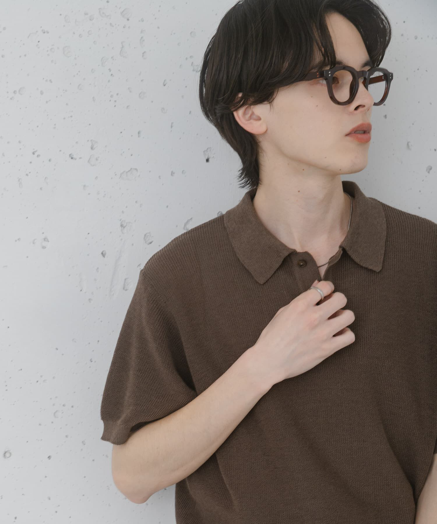 SENSE OF PLACE by URBAN RESEARCH「『ユニセックス/洗濯可』エアリーメランジニットポロシャツ」|ニット・セーター|