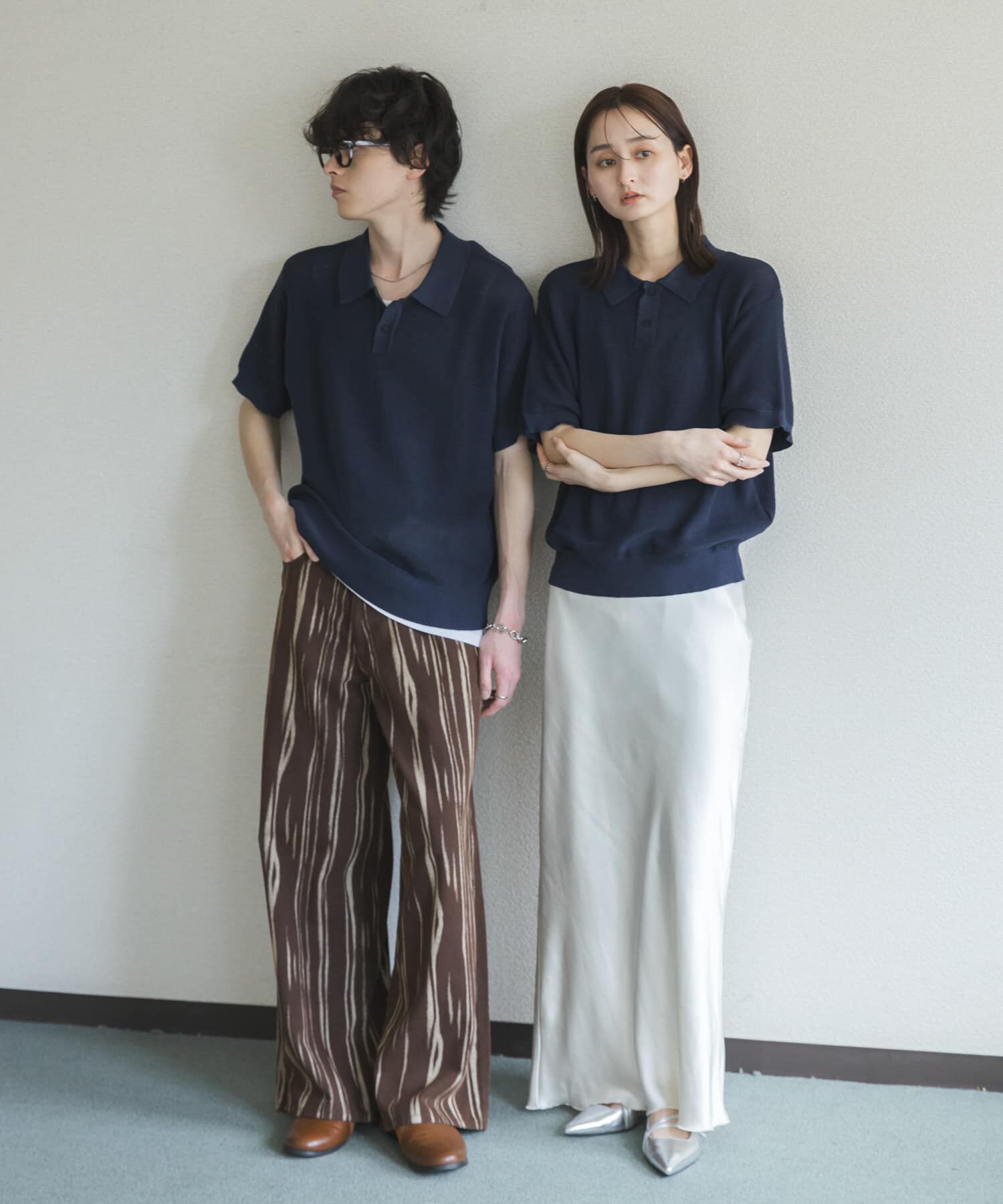 SENSE OF PLACE by URBAN RESEARCH「『ユニセックス/洗濯可』エアリーメランジニットポロシャツ」|ニット・セーター|