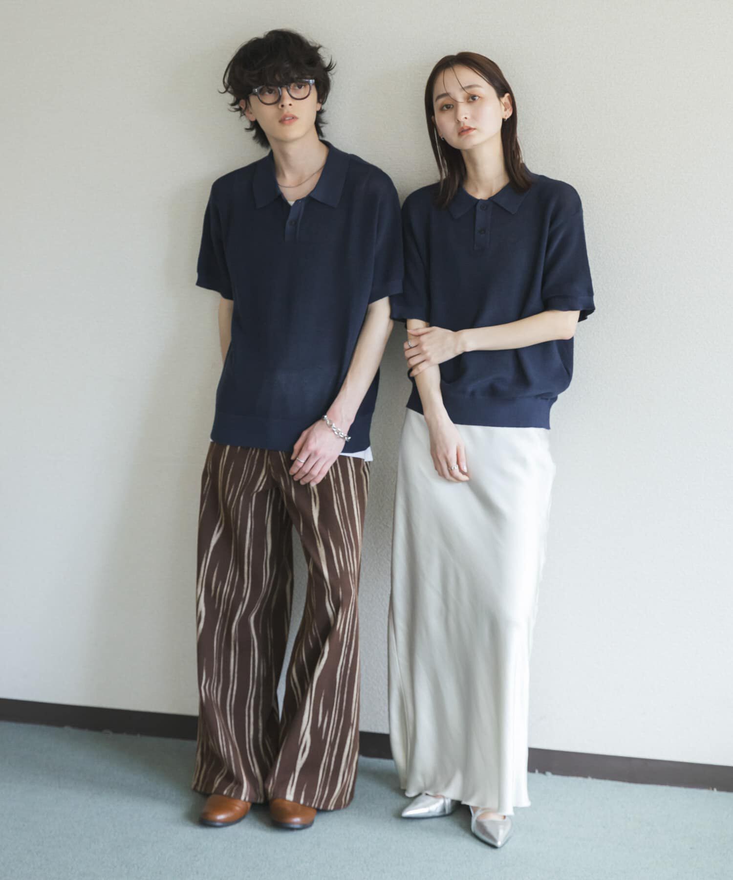 SENSE OF PLACE by URBAN RESEARCH「『ユニセックス/洗濯可』エアリーメランジニットポロシャツ」|ニット・セーター|