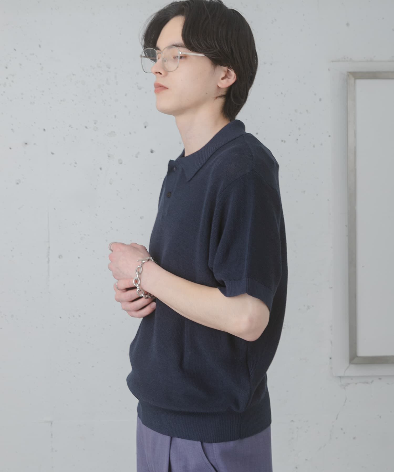 SENSE OF PLACE by URBAN RESEARCH「『ユニセックス/洗濯可』エアリーメランジニットポロシャツ」|ニット・セーター|