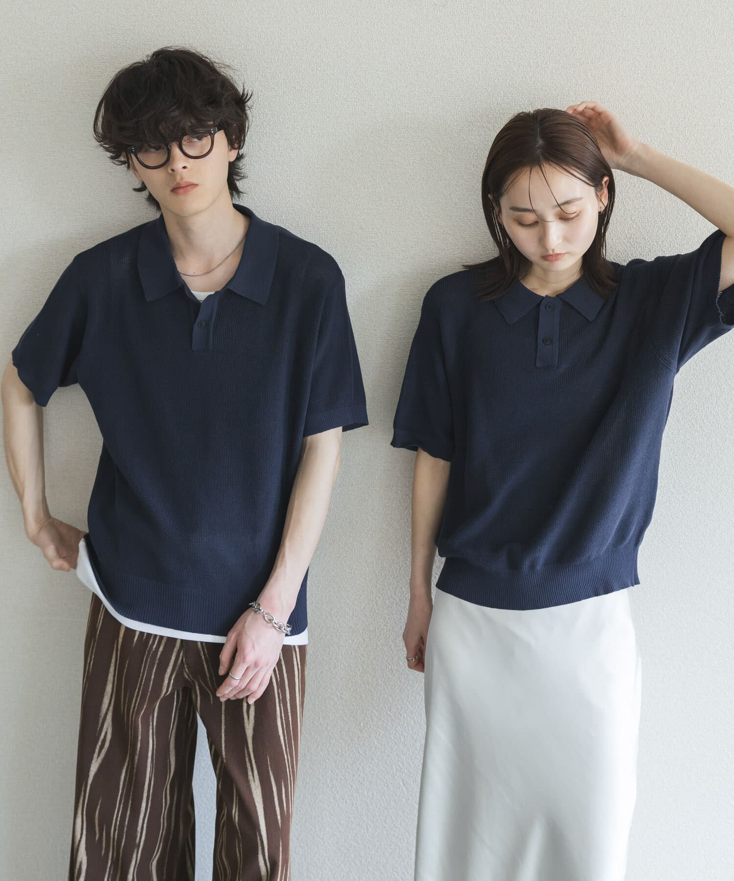 SENSE OF PLACE by URBAN RESEARCH「『ユニセックス/洗濯可』エアリーメランジニットポロシャツ」|ニット・セーター|