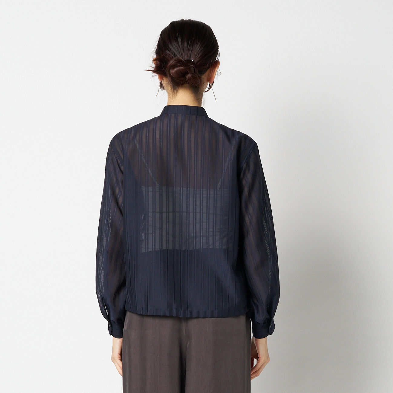 HELIOPOLE「HELIOPOLE SHEER STRIPE DRAWSTRING SHIRT」|シャツ・ブラウス|