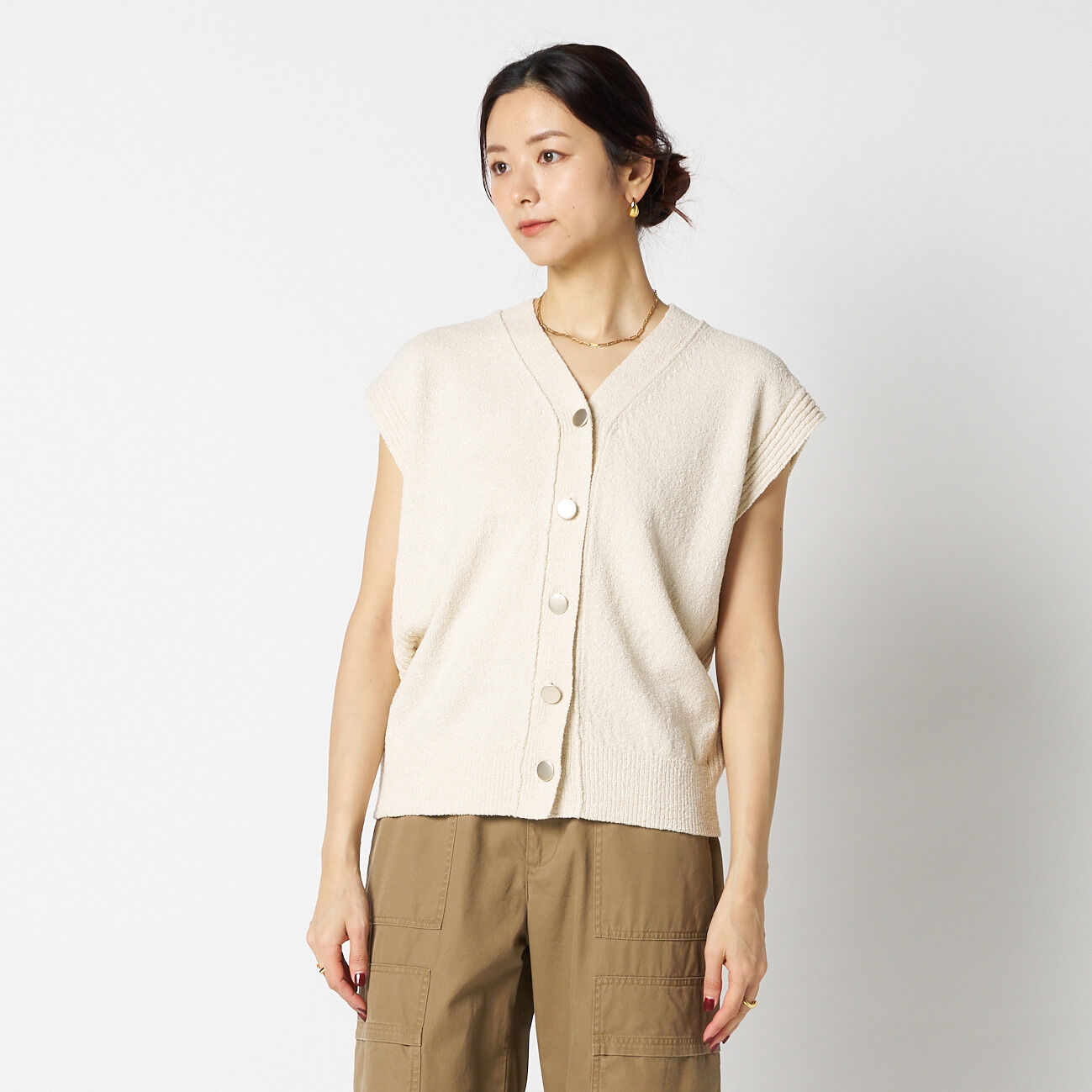 HELIOPOLE「HELIOPOLE METAL BUTTON KNIT VEST」|ニット・セーター|