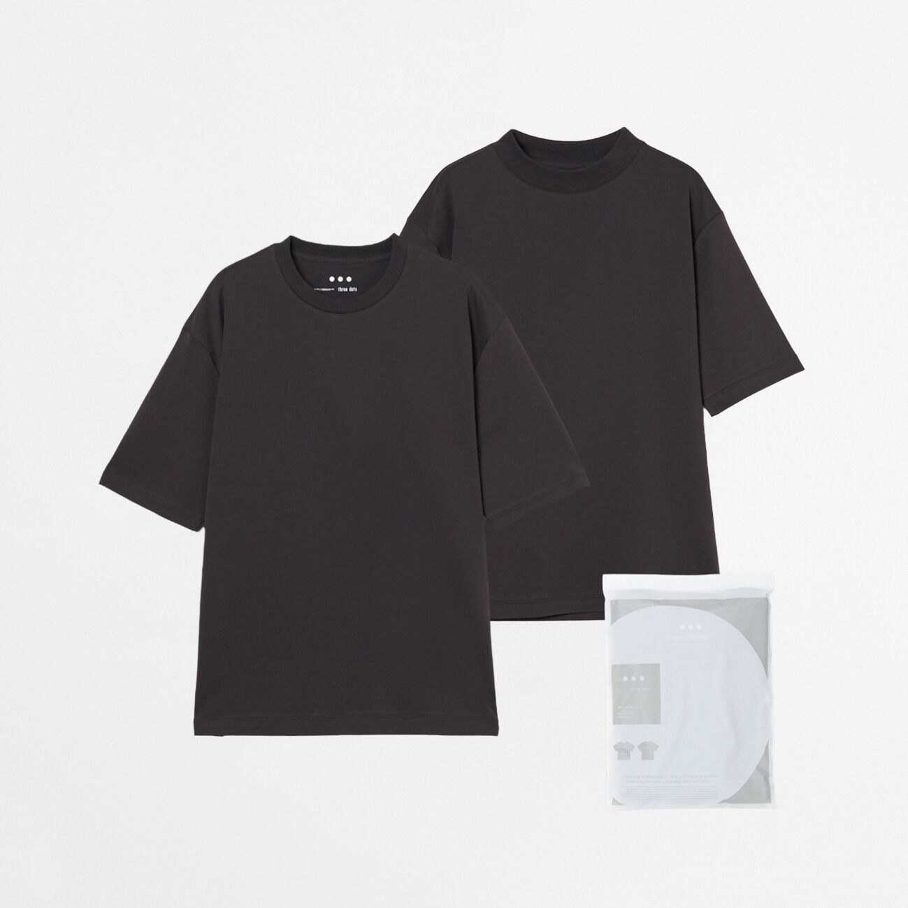  「three dots 2 PACK TEE」|Tシャツ・カットソー|チャコール