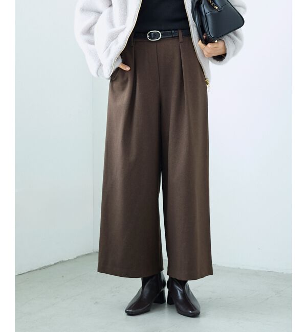  「ウールライクフロントタックワイドクロップドパンツ」|その他|