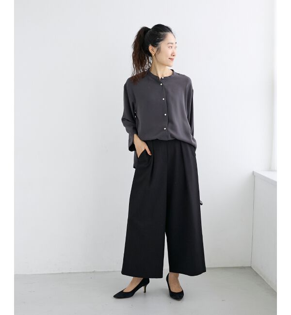  「ウールライクフロントタックワイドクロップドパンツ」|その他|