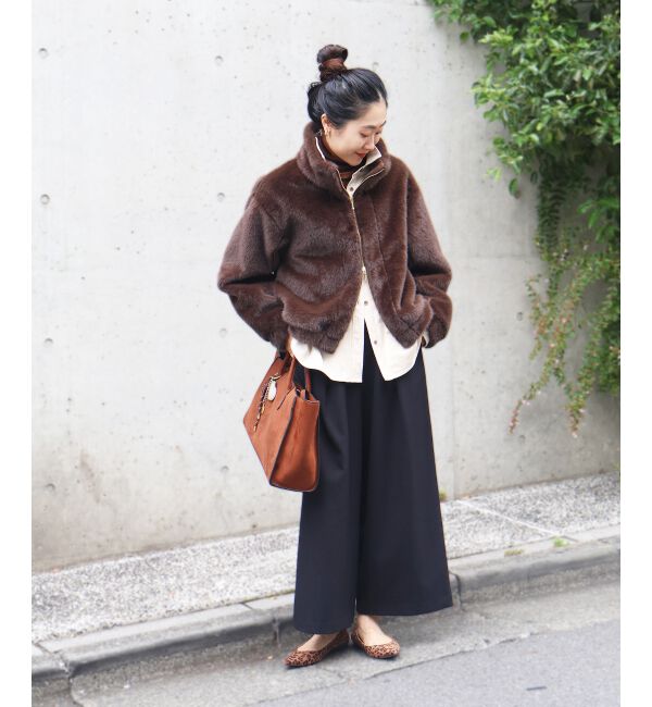 「ウールライクフロントタックワイドクロップドパンツ」|その他|