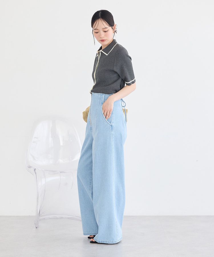 earth music&ecology「【WEB限定】フロントZIPバックレースアップデニム」|デニム|