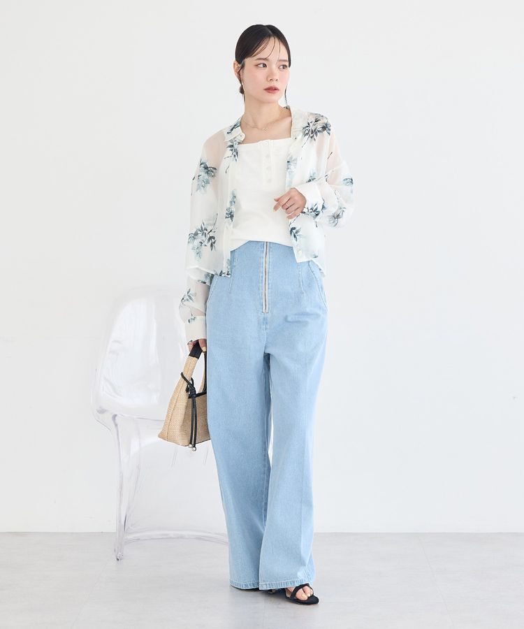 earth music&ecology「【WEB限定】フロントZIPバックレースアップデニム」|デニム|