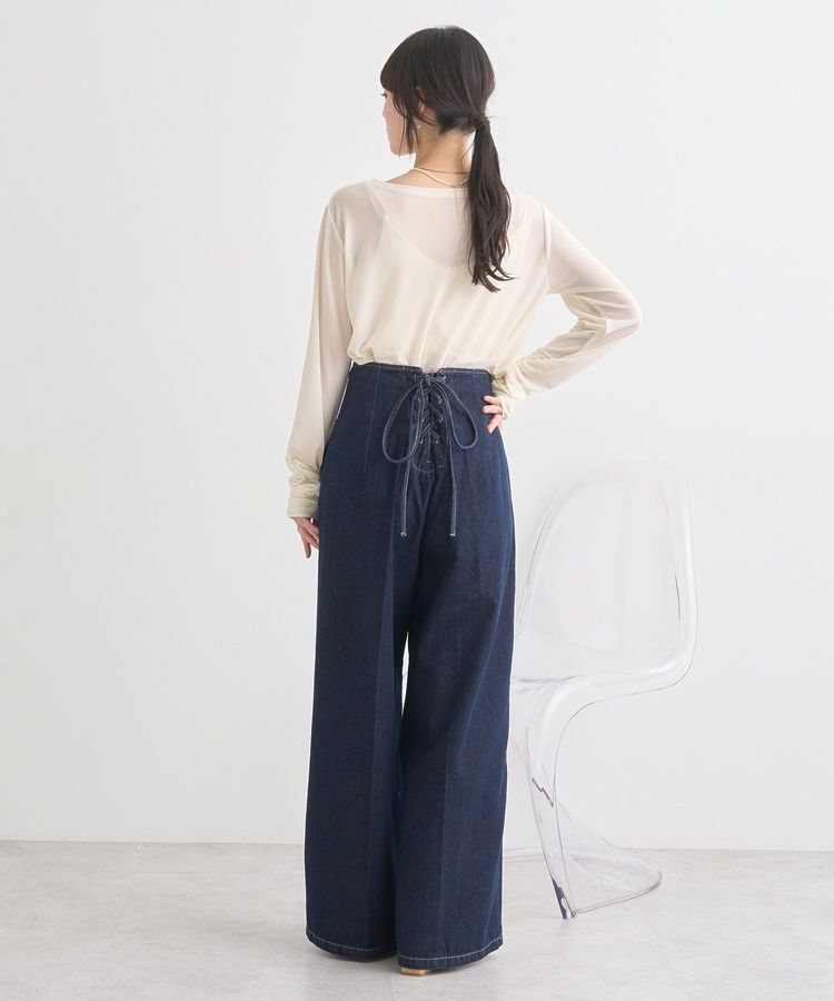 earth music&ecology「【WEB限定】フロントZIPバックレースアップデニム」|デニム|