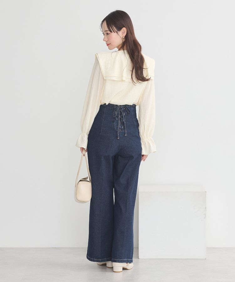 earth music&ecology「【WEB限定】フロントZIPバックレースアップデニム」|デニム|